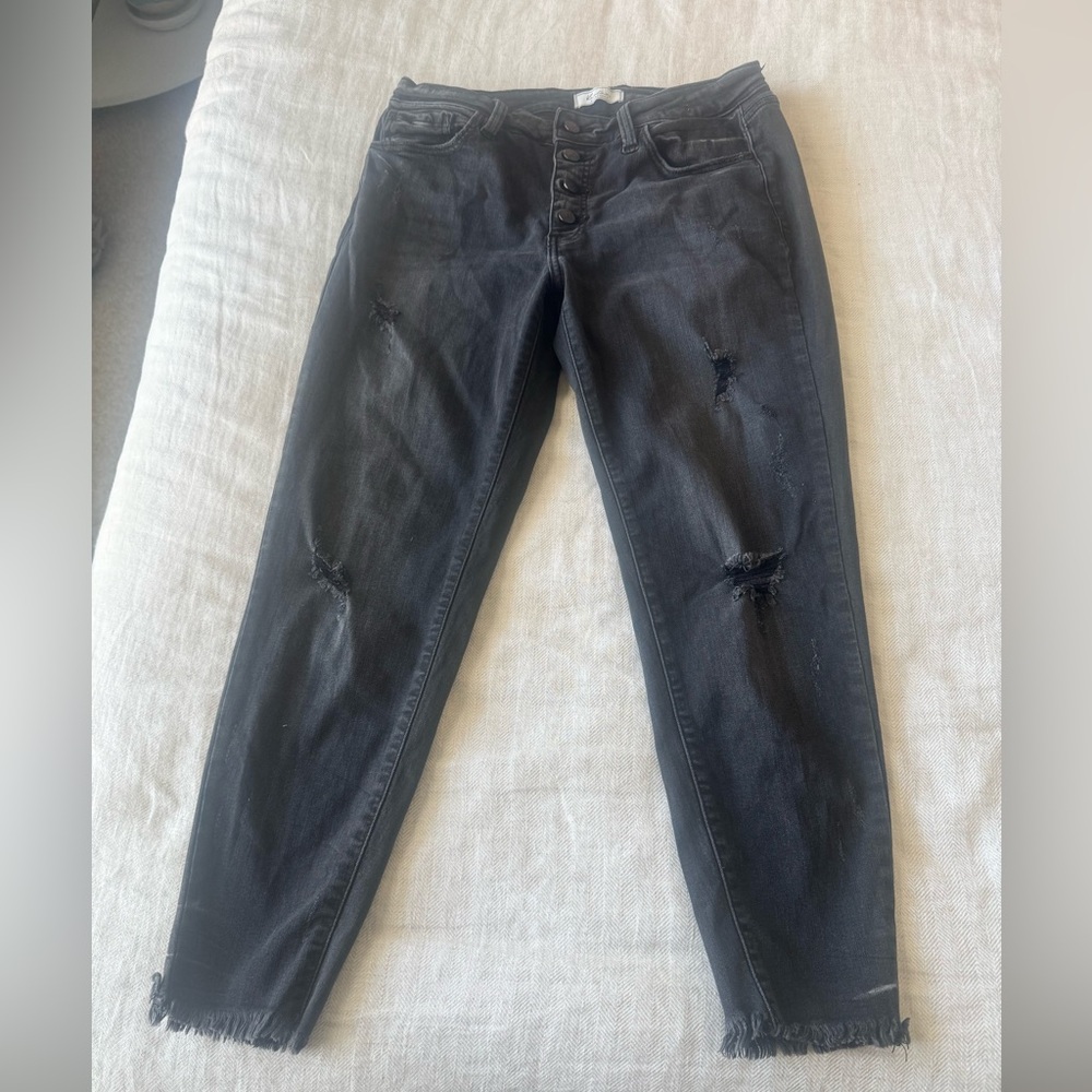 KanCan Black Mid Rise Ankle Skinny Jeans